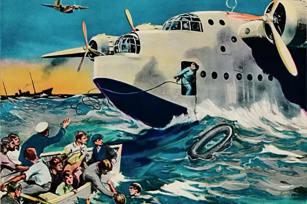Two Short Sunderlands rescuing crew, 1940