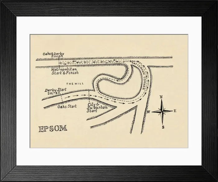 Framed Print : Epsom Race Course, 1940 Framed Print : Epsom Race Course, 1940