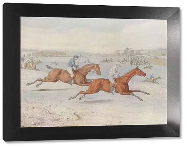 A Steeplechase: The Start. Off they Go - with white for choice, 1827. Artist: Henry Thomas Alken