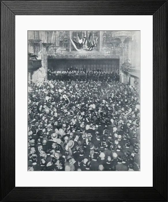 Framed Print : The Great Recruiting Meeting at the London Guildhall, 1914 Framed Print : The Great Recruiting Meeting at the London Guildhall, 1914