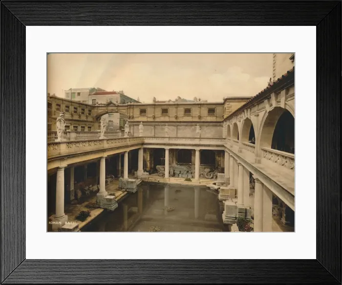 Framed Print : Great Bath, Roman Baths, Bath, Somerset, c1925 Framed Print : Great Bath, Roman Baths, Bath, Somerset, c1925