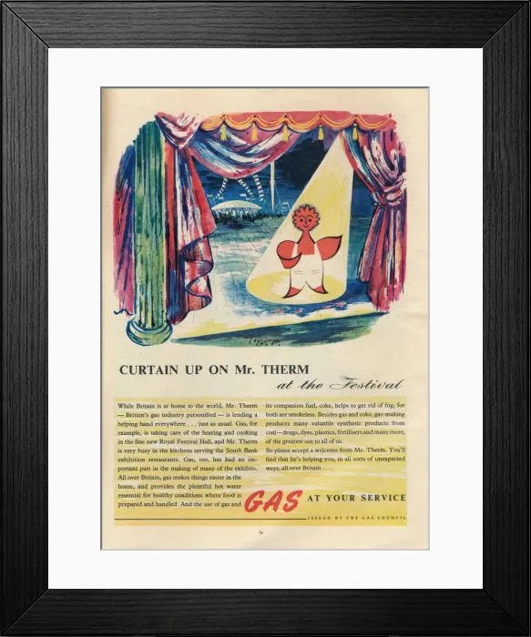 Framed Print : Curtain Up On Mr. Therm, 1951 Framed Print : Curtain Up On Mr. Therm, 1951