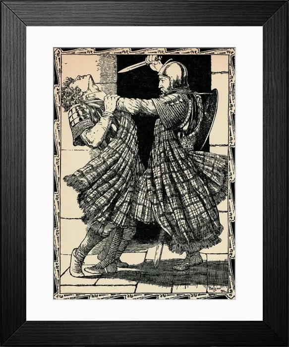 Framed Print : Comyn Stabbed By Bruce, 1902. Artist: Patten Wilson Framed Print : Comyn Stabbed By Bruce, 1902. Artist: Patten Wilson