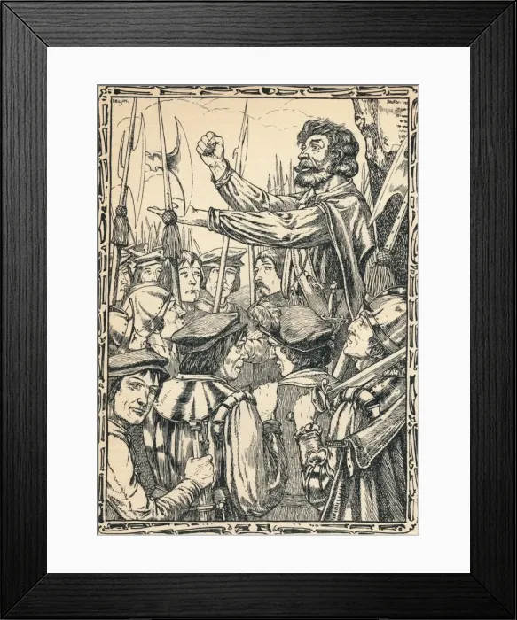 Framed Print : Ket The Tenner Addressing His Followers, 1902. Artist: Patten Wilson Framed Print : Ket The Tenner Addressing His Followers, 1902. Artist: Patten Wilson