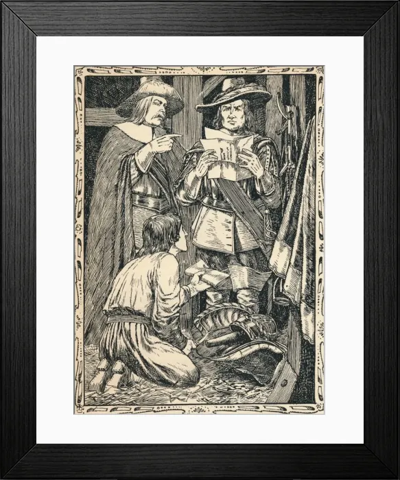 Framed Print : Finding Charles Firsts Correspondence, 1902. Artist: Patten Wilson Framed Print : Finding Charles Firsts Correspondence, 1902. Artist: Patten Wilson