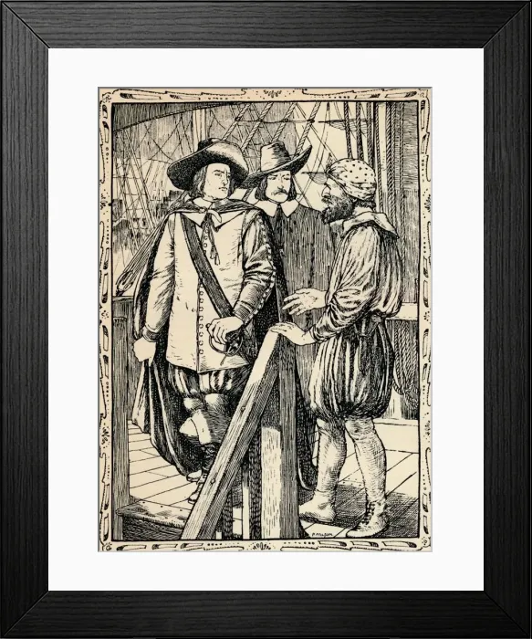 Framed Print : Cromwell and Hampden, 1902. Artist: Patten Wilson Framed Print : Cromwell and Hampden, 1902. Artist: Patten Wilson