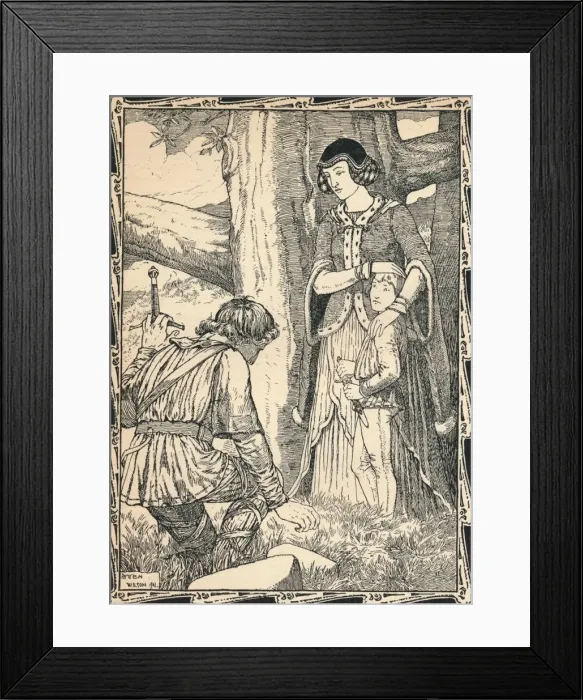 Framed Print : Margaret and the Robber, 1902. Artist: Patten Wilson Framed Print : Margaret and the Robber, 1902. Artist: Patten Wilson