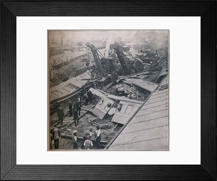 Framed Print : Scene of the Terrible Railway Disaster at Salisbury, 1906 Framed Print : Scene of the Terrible Railway Disaster at Salisbury, 1906