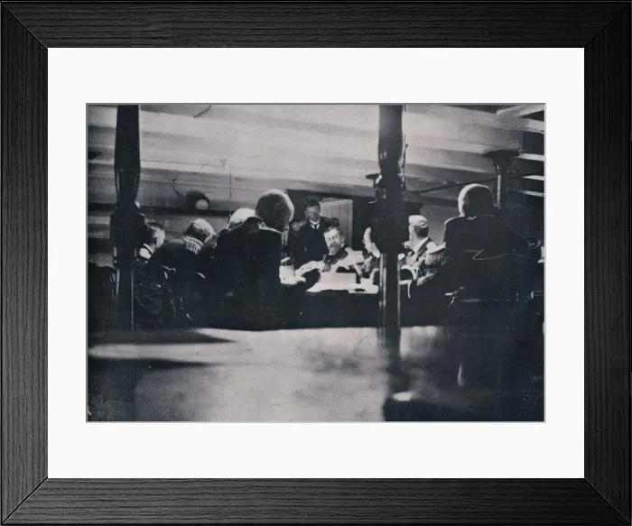 Framed Print : The scene on the Victory during the court-martial, 1906 Framed Print : The scene on the Victory during the court-martial, 1906