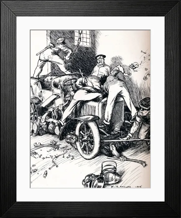 Framed Print : Hints To Motorists, 1906. Artist: Harold Robert Millar Framed Print : Hints To Motorists, 1906. Artist: Harold Robert Millar