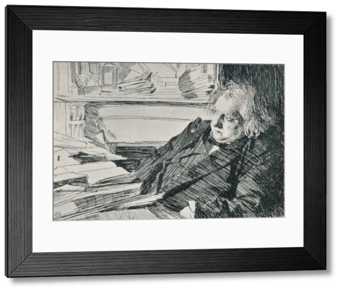 Framed Print : Joseph Ernest Renan (1823-1892), 1892, (1898). Artist: Anders Leonard Zorn Framed Print : Joseph Ernest Renan (1823-1892), 1892, (1898). Artist: Anders Leonard Zorn
