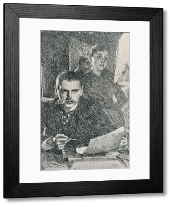 Framed Print : Mr. and Mrs. Zorn, 1890. (1898). Artist: Anders Leonard Zorn Framed Print : Mr. and Mrs. Zorn, 1890. (1898). Artist: Anders Leonard Zorn