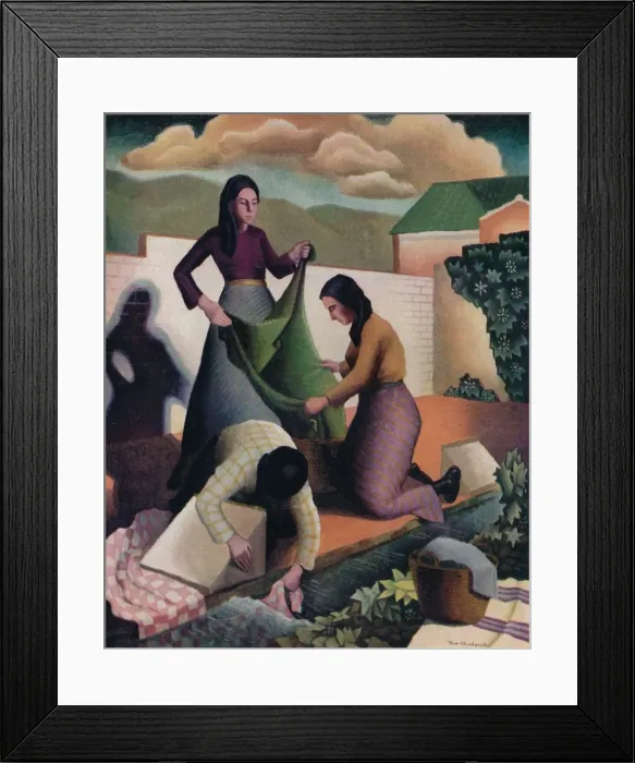 Framed Print : Wayside Laundry, 1935, (1937). Artist: Tom Chadwick Framed Print : Wayside Laundry, 1935, (1937). Artist: Tom Chadwick