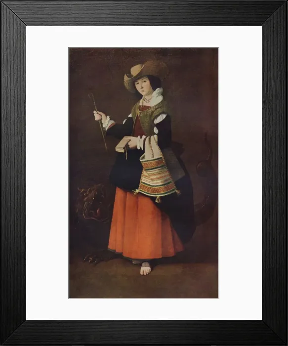 Framed Print : Saint Margaret of Antioch, c1630, (1937). Artist: Francisco de Zurbaran Framed Print : Saint Margaret of Antioch, c1630, (1937). Artist: Francisco de Zurbaran