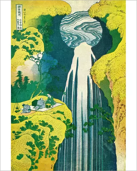 The waterfall of Amida behind the Kiso Road, c1832. (1925). Artist: Hokusai