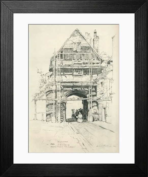 Framed Print : The Gatehouse Rochester, 1925. Artist: Sir Leslie Matthew Ward Framed Print : The Gatehouse Rochester, 1925. Artist: Sir Leslie Matthew Ward