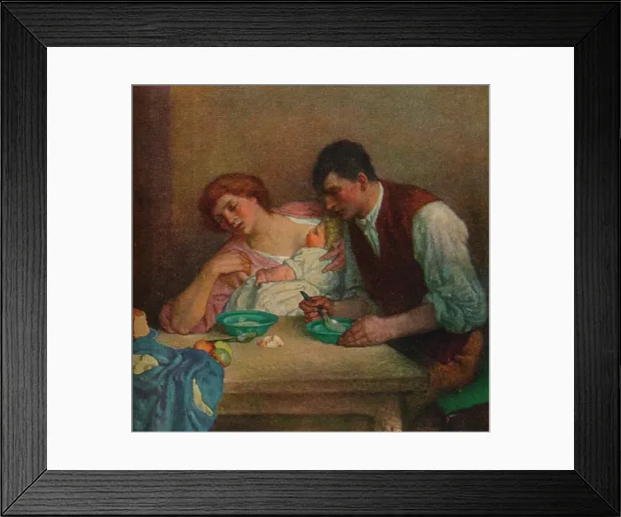 Framed Print : Supper Time, 1905, (1906). Artist: William Strang Framed Print : Supper Time, 1905, (1906). Artist: William Strang