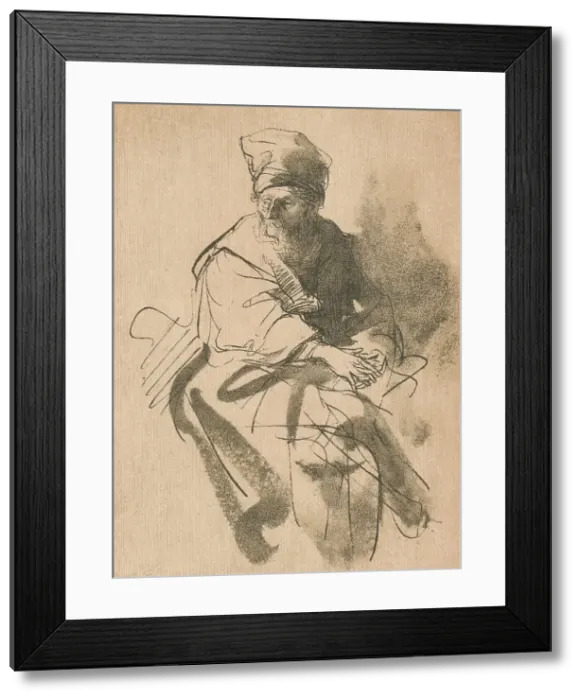 Framed Print : A Study, 17th century, (1906). Artist: Rembrandt Harmensz van Rijn Framed Print : A Study, 17th century, (1906). Artist: Rembrandt Harmensz van Rijn