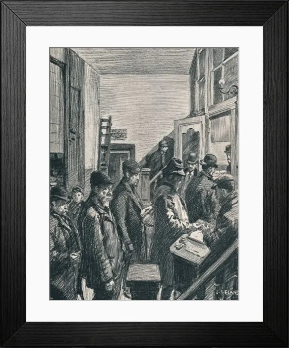 Framed Print : Pay-Day, c1892-1906, (1906). Artist: John Shelton Eland Framed Print : Pay-Day, c1892-1906, (1906). Artist: John Shelton Eland
