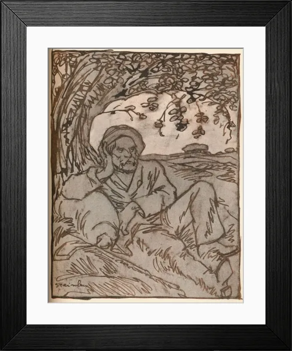 Framed Print : The Vagabond, c1879-1914, (1914). Artist: Theophile Alexandre Steinlen Framed Print : The Vagabond, c1879-1914, (1914). Artist: Theophile Alexandre Steinlen