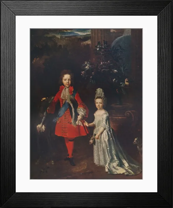 Framed Print : James Francis Edward Stuart (1688-1765), Louisa Maria Theresa Stuart (1692-1712), 1695, (1911). Artist: Nicolas de Largilliere Framed Print : James Francis Edward Stuart (1688-1765), Louisa Maria Theresa Stuart (1692-1712), 1695, (1911). Artist: Nicolas de Largilliere