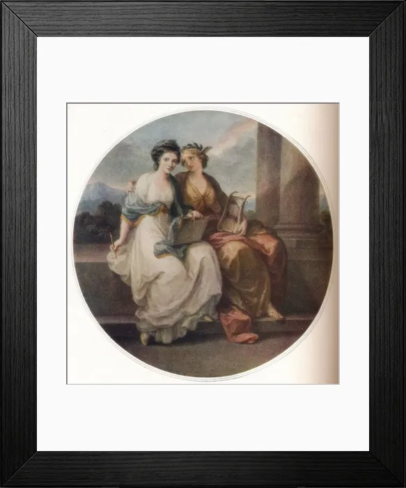 Framed Print : Angelica Kauffmann in the Character of Design listening to the Inspiration of Poetry, 1782, (1921). Artist: Thomas Burke Framed Print : Angelica Kauffmann in the Character of Design listening to the Inspiration of Poetry, 1782, (1921). Artist: Thomas Burke