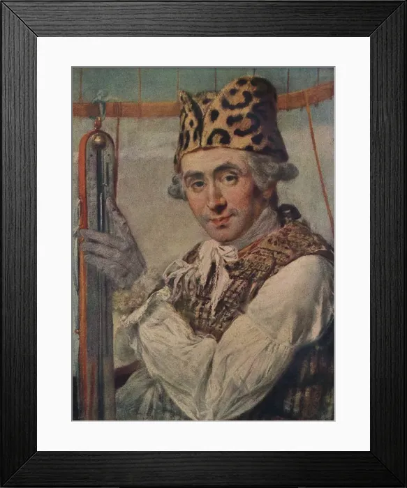 Framed Print : Dr John Jeffries, American balloonist, 1786. (1911) Framed Print : Dr John Jeffries, American balloonist, 1786. (1911)