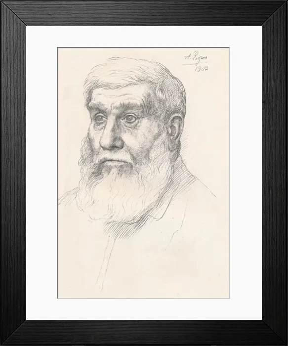 Framed Print : Head of a Peasant, 1902, (1903). Artist: Alphonse Legros Framed Print : Head of a Peasant, 1902, (1903). Artist: Alphonse Legros