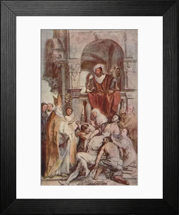 Framed Print : Saint Martin Healing a Possessed Man, c 17th century, (1903). Artist: Jacob Jordaens Framed Print : Saint Martin Healing a Possessed Man, c 17th century, (1903). Artist: Jacob Jordaens