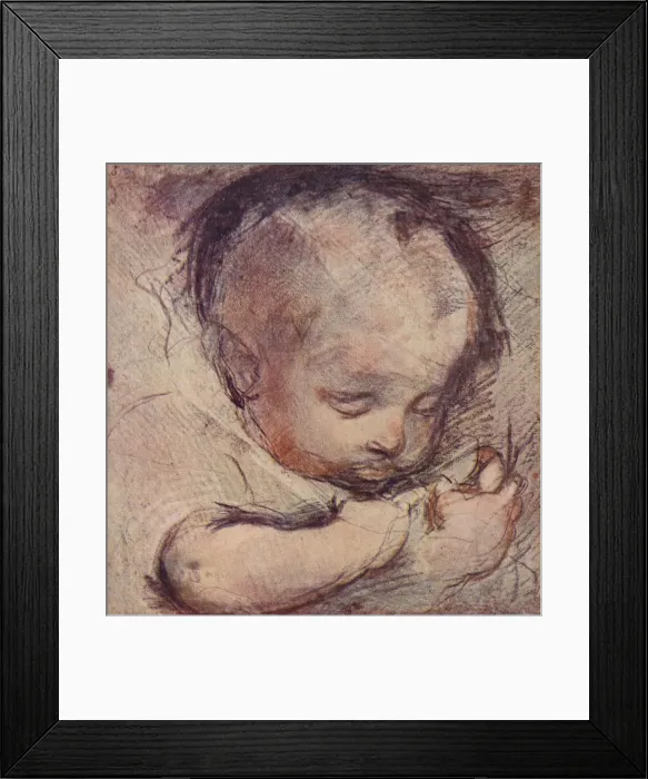 Framed Print : Study of a Sleeping Baby, c16th century, (1903). Artist: Federico Barocci Framed Print : Study of a Sleeping Baby, c16th century, (1903). Artist: Federico Barocci