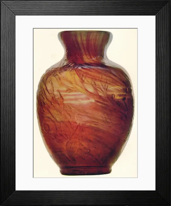 Framed Print : Glass Vase by E. Galle, c1846-1903, (1903). Artist: Emile Galle Framed Print : Glass Vase by E. Galle, c1846-1903, (1903). Artist: Emile Galle