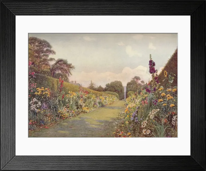 Framed Print : The Long Border, Holme Lacy, (1903). Artist: Ernest Arthur Rowe