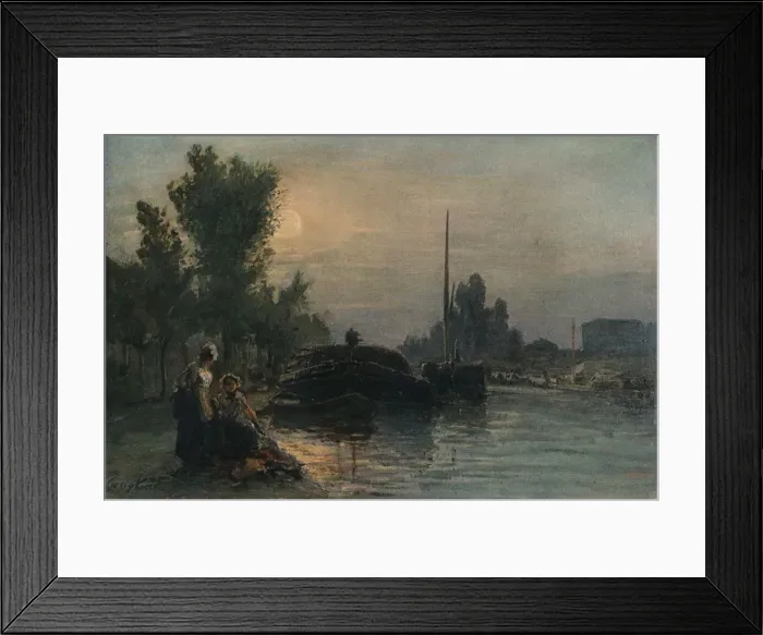 Framed Print : Moonlight, c1870, (1903). Artist: Johan Barthold Jongkind Framed Print : Moonlight, c1870, (1903). Artist: Johan Barthold Jongkind