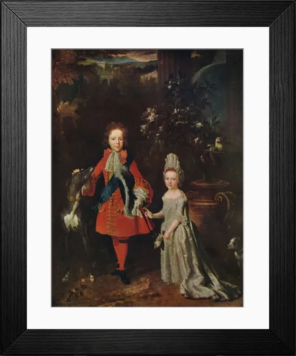 Framed Print : James Francis Edward Stuart (1688-1765), Louisa Maria Theresa Stuart (1692-1712), 1695, (1915). Artist: Nicolas de Largilliere Framed Print : James Francis Edward Stuart (1688-1765), Louisa Maria Theresa Stuart (1692-1712), 1695, (1915). Artist: Nicolas de Largilliere