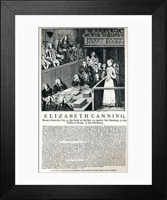 Framed Print : A broadside of 1754 reporting on the case of Elizabeth Canning, 1915 Framed Print : A broadside of 1754 reporting on the case of Elizabeth Canning, 1915