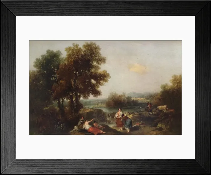 Framed Print : Landscape with Figures, 18th century, (1915). Artist: Francesco Zuccarelli Framed Print : Landscape with Figures, 18th century, (1915). Artist: Francesco Zuccarelli
