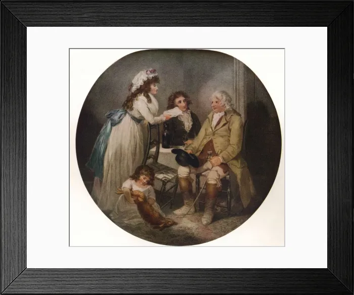 Framed Print : The Farmers Visit to his Married Daughter in Town, 1789, (1915). Artist: William Bond Framed Print : The Farmers Visit to his Married Daughter in Town, 1789, (1915). Artist: William Bond