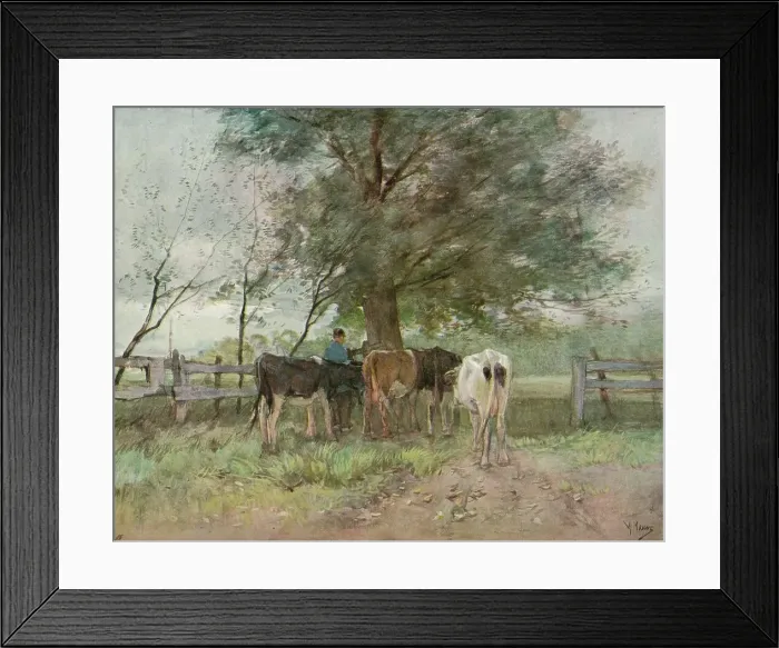 Framed Print : Milking Time, c1858-1888, (1906-7). Artist: Anton Mauve Framed Print : Milking Time, c1858-1888, (1906-7). Artist: Anton Mauve