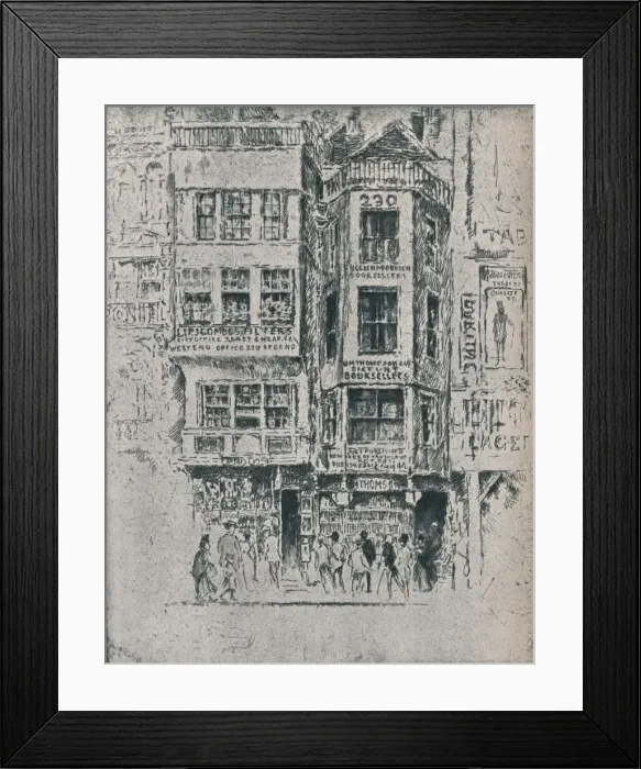 Framed Print : Old Strand Shops, c1900, (1906-7). Artist: Joseph Pennell Framed Print : Old Strand Shops, c1900, (1906-7). Artist: Joseph Pennell