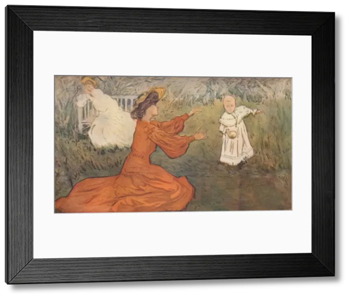 Framed Print : Les Premiers Pas (first steps), c1875-1906, (1906). Artist: Allan Osterlind Framed Print : Les Premiers Pas (first steps), c1875-1906, (1906). Artist: Allan Osterlind