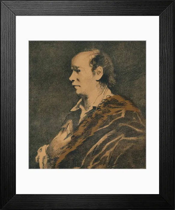 Framed Print : Sketch of Oliver Goldsmith, by Sir Joshua Reynolds, 1769-70, (1906). Artist: Sir Joshua Reynolds Framed Print : Sketch of Oliver Goldsmith, by Sir Joshua Reynolds, 1769-70, (1906). Artist: Sir Joshua Reynolds