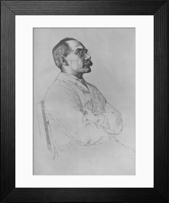 Framed Print : Portrait of Rudyard Kipling, 1898, (1906). Artist: William Strang Framed Print : Portrait of Rudyard Kipling, 1898, (1906). Artist: William Strang