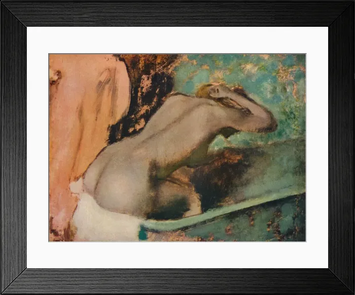 Framed Print : Femme assise sur le bord d une baignoire ets epongeant le cou, c1880, (1936). Artist: Edgar Degas Framed Print : Femme assise sur le bord d une baignoire ets epongeant le cou, c1880, (1936). Artist: Edgar Degas