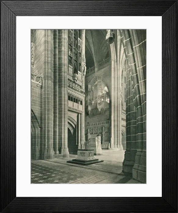 Framed Print : Liverpool Cathedral: General View from Memorial Transept. Architect, Sir G. Gilbert Scott, 1924 Framed Print : Liverpool Cathedral: General View from Memorial Transept. Architect, Sir G. Gilbert Scott, 1924