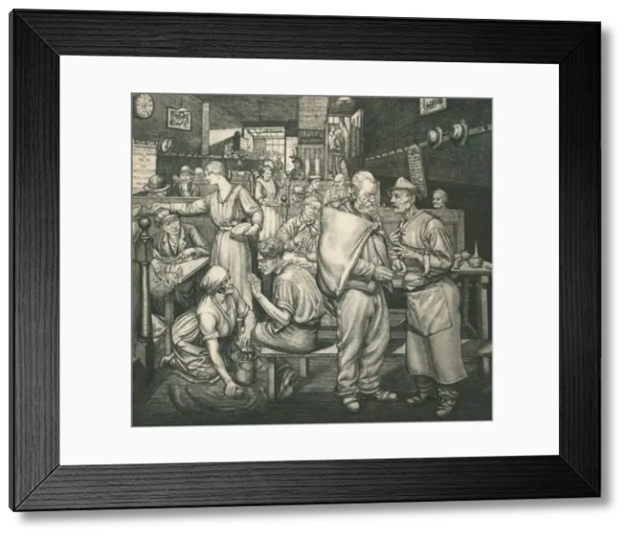 Framed Print : Eating-House, Chelsea, c1911-1924, (1924). Artist: Job Nixon Framed Print : Eating-House, Chelsea, c1911-1924, (1924). Artist: Job Nixon