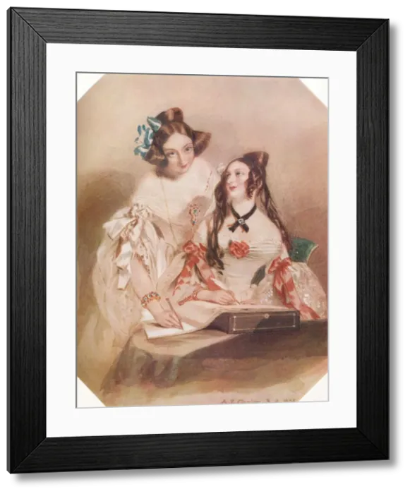 Framed Print : The Album, 1836, (1924). Artist: Alfred Chalon Framed Print : The Album, 1836, (1924). Artist: Alfred Chalon