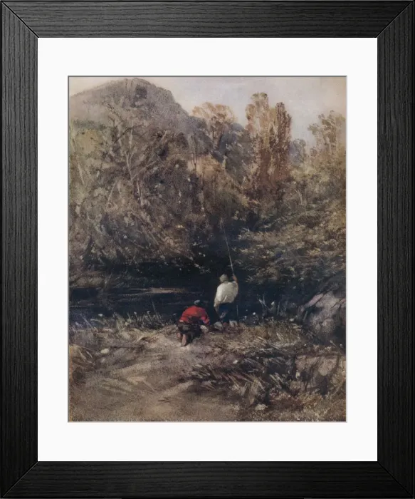 Framed Print : Landscape, With Fishermen, 1843, (1924). Artist: William Evans Framed Print : Landscape, With Fishermen, 1843, (1924). Artist: William Evans