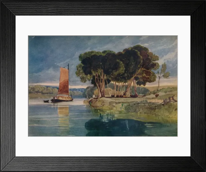Framed Print : A River Scene, c1800-1842, (1924). Artist: John Sell Cotman Framed Print : A River Scene, c1800-1842, (1924). Artist: John Sell Cotman
