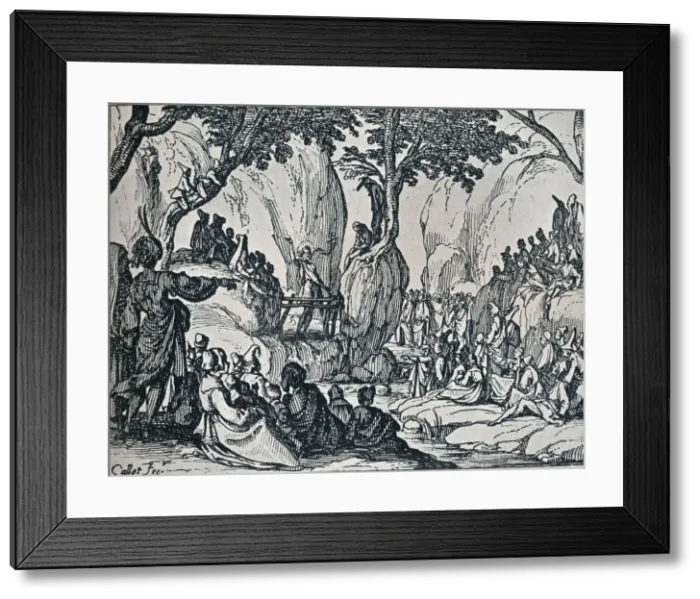 Framed Print : No. III. -St. John Preaching, 1635, (1924). Artist: Jacques Callot Framed Print : No. III. -St. John Preaching, 1635, (1924). Artist: Jacques Callot