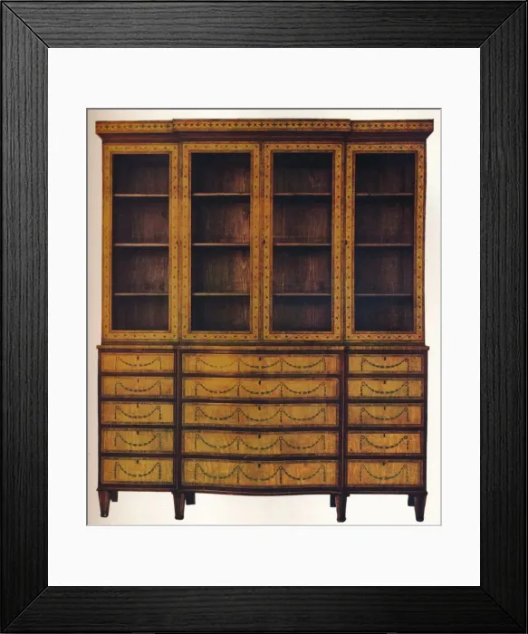 Framed Print : Sheraton Satinwood China Cabinet, 18th century, (1916). Artist: Thomas Sheraton Framed Print : Sheraton Satinwood China Cabinet, 18th century, (1916). Artist: Thomas Sheraton